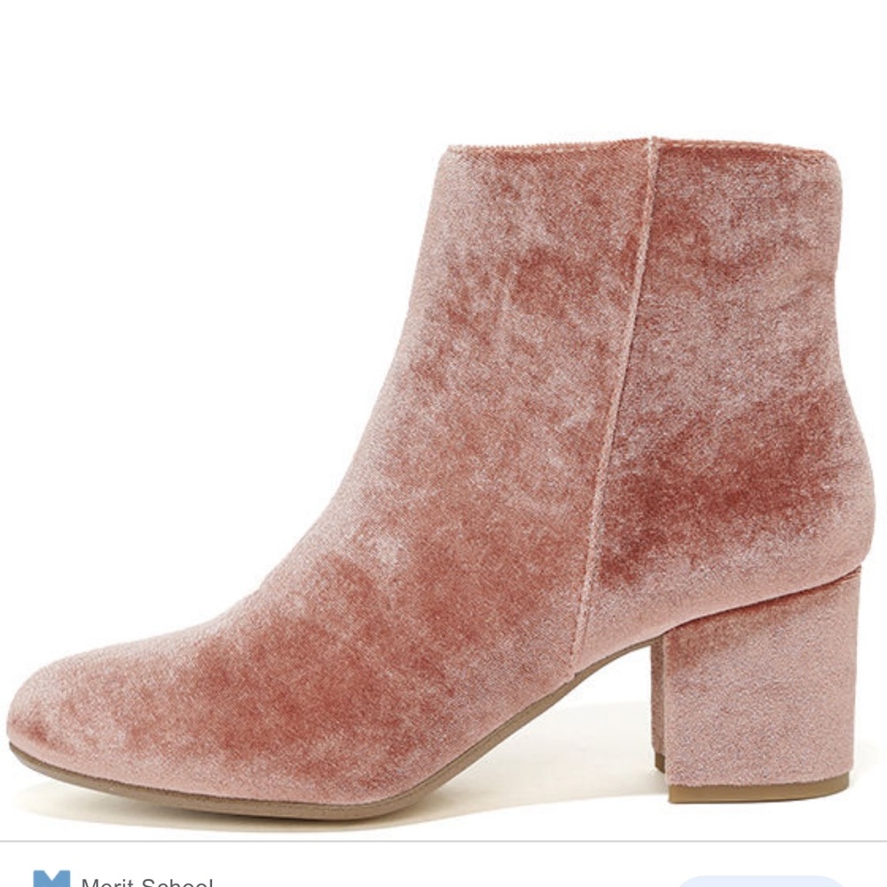 steve madden pink velvet booties